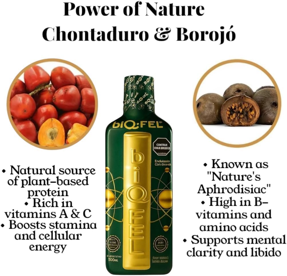 biQ-FEL Pack of 2 - Daily Multivitamin for Men and Women Liquid Natural Extracts Energy Focus 500ml each bottle